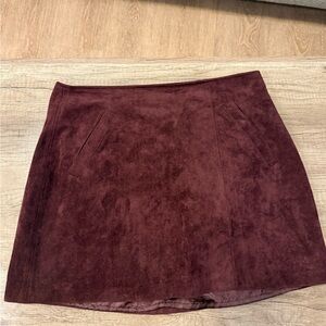 Blank NYC Deep Burgundy Faux Suede Mini Skirt